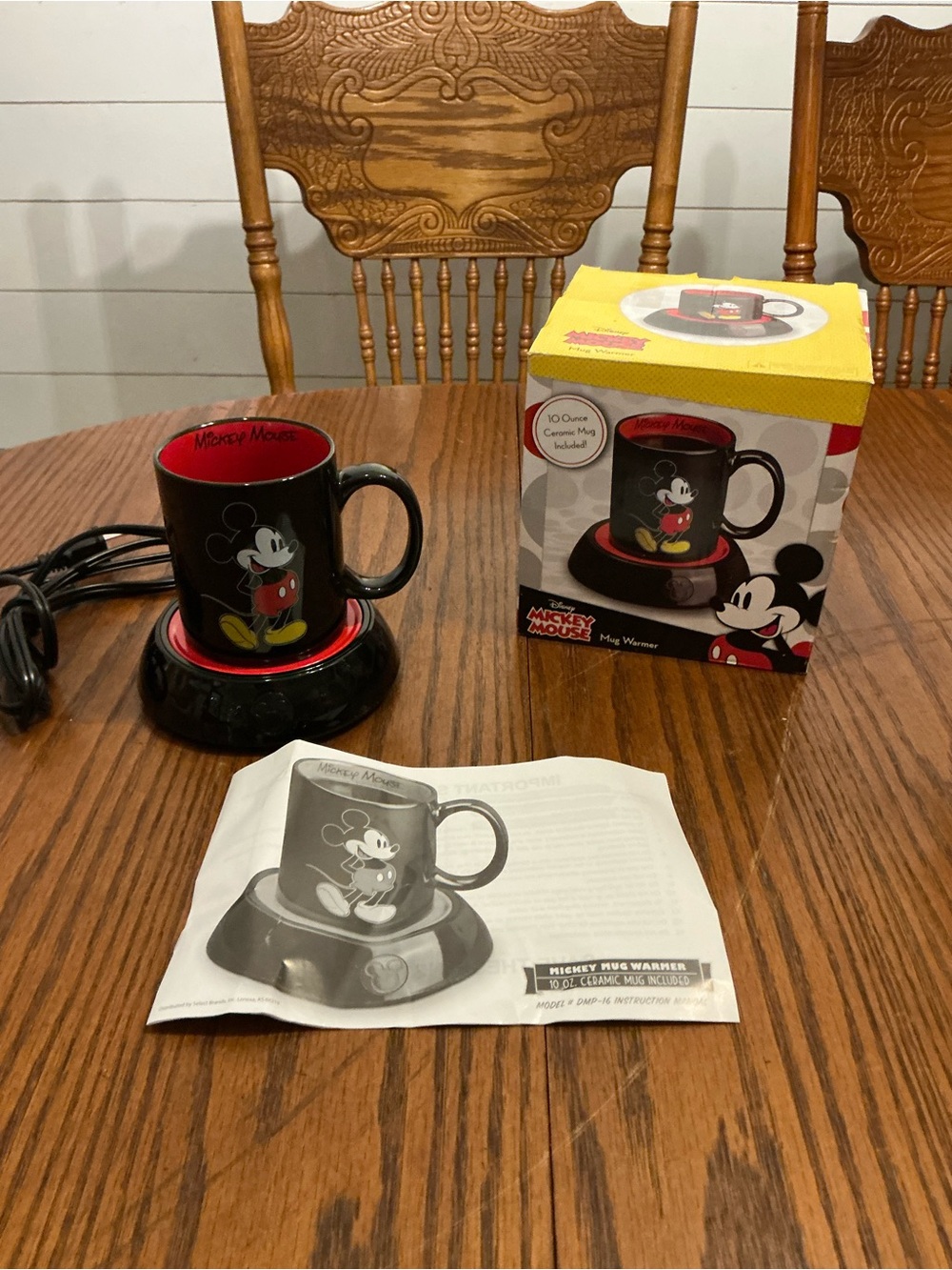 Disney Classic Mickey Mouse Coffee Mug with Electric Warmer 10oz Ceramic Cup New